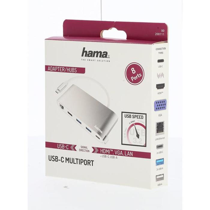 UTGATT1 - Hama USB-C Hubb Multiport 8 Portar