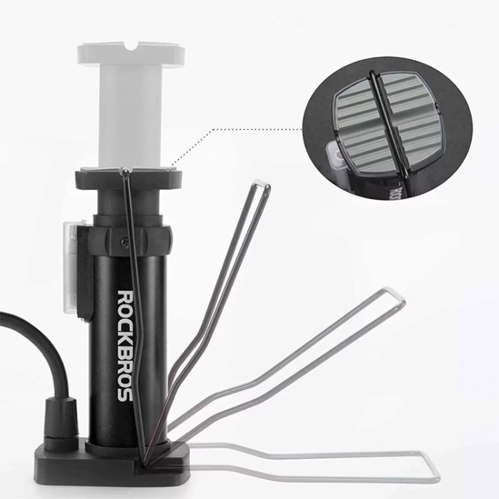 Rockbros - Rockbros Golvcykelpump med tryckmätare - Svart