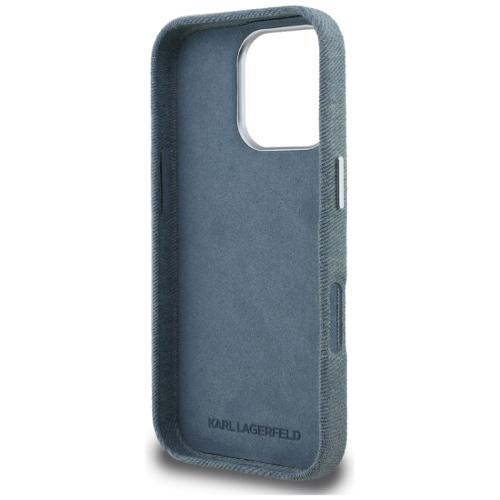 KARL LAGERFELD - Karl Lagerfeld Mobilskal För iPhone 16 Pro Jeans Signature Logo - Blå