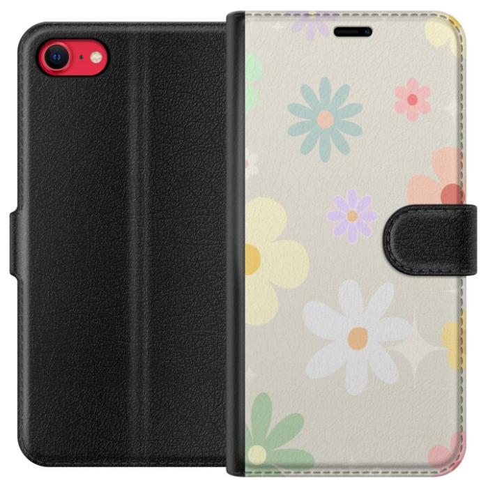 iSecrets - Plånboksfodral till Apple iPhone SE (2022) med fejdande blommor