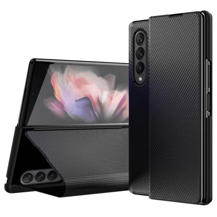 A-One Brand - Galaxy Z Fold 4 Fodral Kevlar Texture Folio Flip - Svart