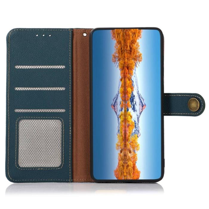 KHAZNEH - KHAZNEH Galaxy S23 Plånboksfodral Äkta Läder RFID - Grön