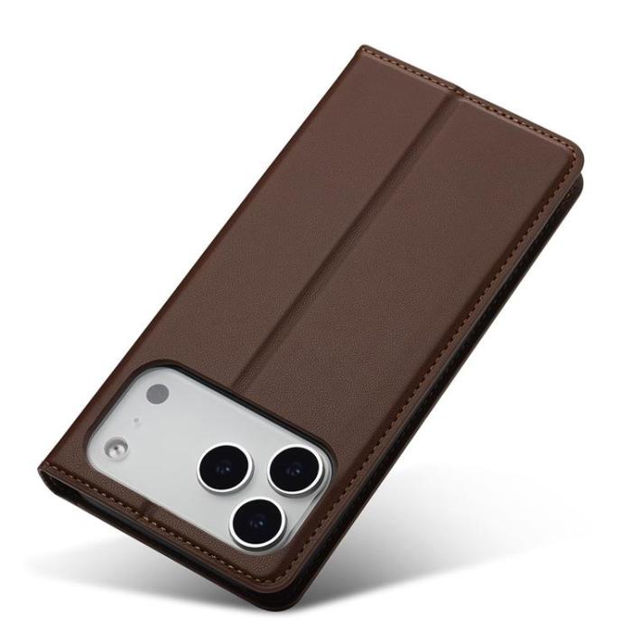 LC.imeeke - LC.IMEEKE iPhone 17 Pro Plånboksfodral PU Läder - Brun