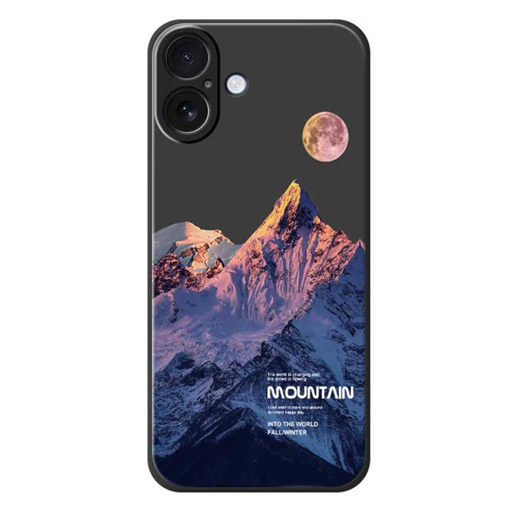 iPhone 17 Mobilskal Blue Snow Mountain Pattern TPU - Svart | 2353 | AlltMobil