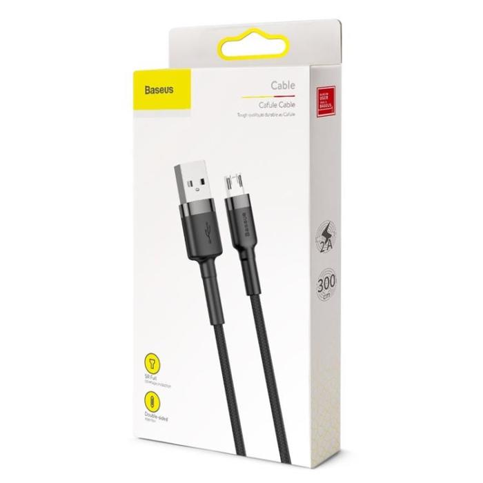 BASEUS - Baseus Flätad Micro USB Kabel 3M - Svart