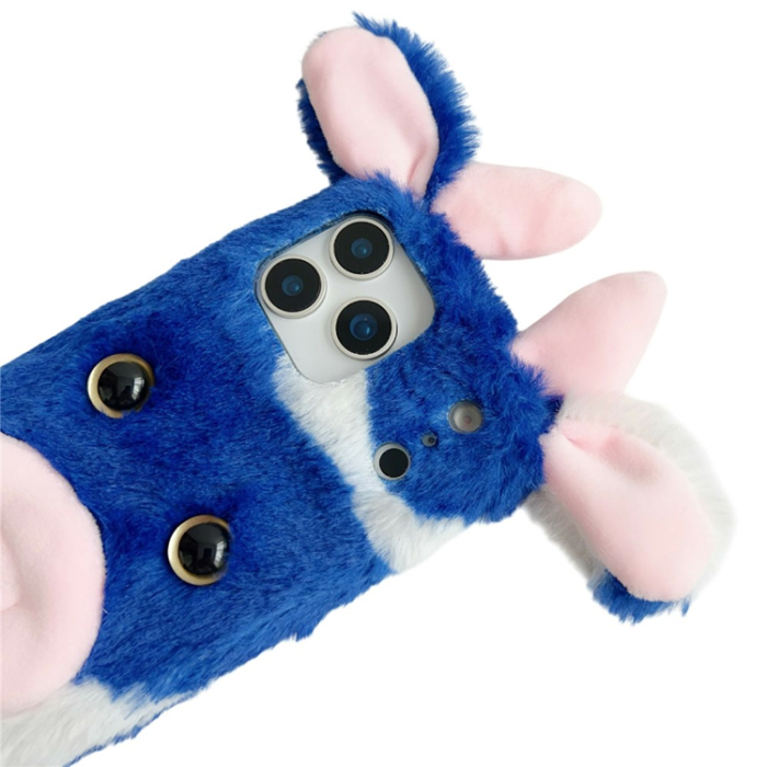 A-One Brand - iPhone 17 Pro Max Mobilskal Fluffy Cute Cow Plush TPU - Svart