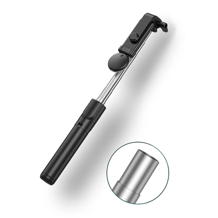 OEM - Selfie Stick WH1YXS Telescopic Tripod 1m med Rund Lampa Svart