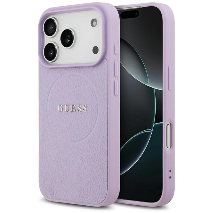 Guess Mobilskal till iPhone 17 Pro MagSafe Grained Ring - Lila