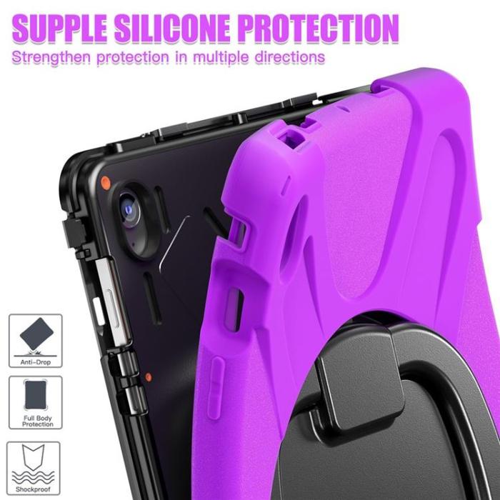 A-One Brand - Galaxy Tab S10 FE Plus Skal Kickstand Handle Grip - Lila