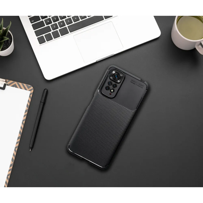OEM - Xiaomi Redmi Note 14 Pro 4G Mobilskal Carbon Premium - Svart