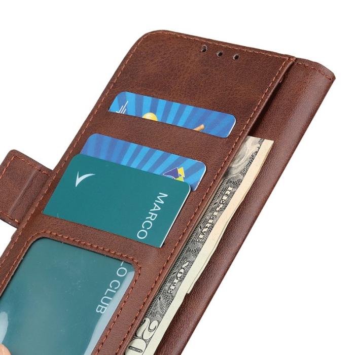 OEM - Mobilskal till Samsung Galaxy S26 Ultra Ställ Cowhide Textur KonstLäder - Brun
