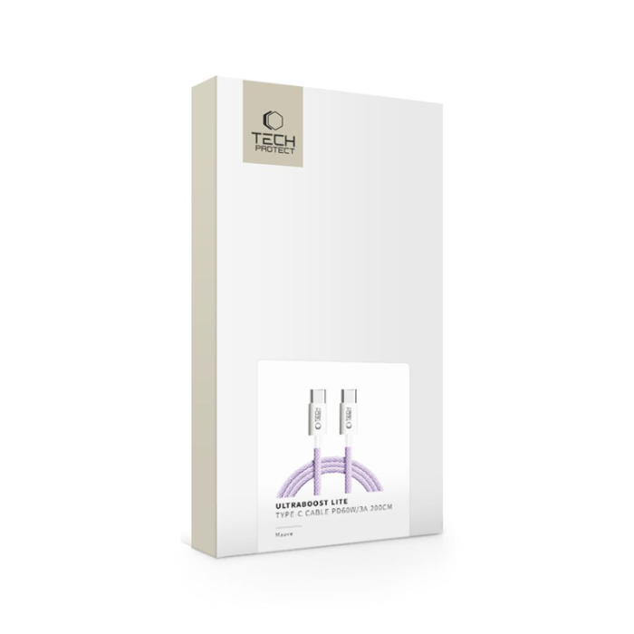 Tech-Protect - Tech-Protect USB-C till USB-C kabel Ultraboost 2m - Mauve