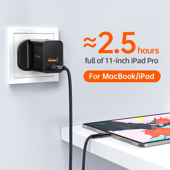 Mcdodo - MCDODO Snabbladdare 20W USB-A - USB-C UK CH-130 PD - Svart