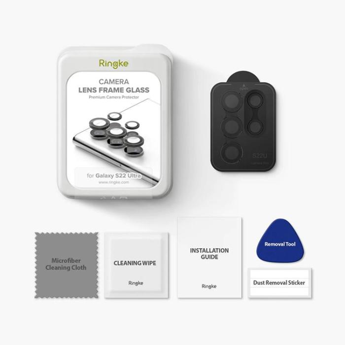 UTGATT5 - Ringke Kamera Linsram Härdat glas Galaxy S22 Ultra - Silver