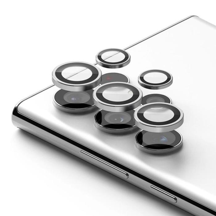 UTGATT5 - Ringke Kamera Linsram Härdat glas Galaxy S22 Ultra - Silver