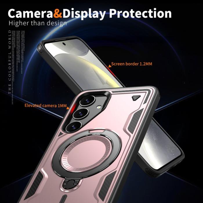 N/A - Mobilskal till Samsung Galaxy S24 FE Plast Militärt Skydd - Roséguld
