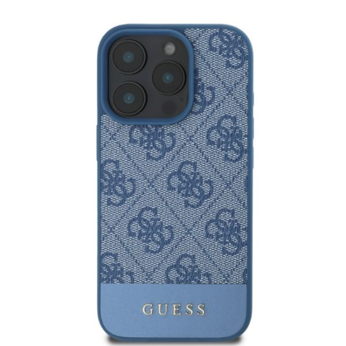 Guess - Guess iPhone 16 Pro Max Mobilskal 4G Bottom Stripe - Blå