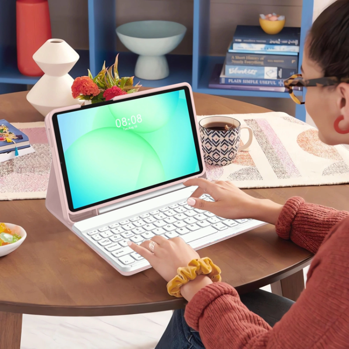 Tech-Protect - Tech-Protect Galaxy Tab A9 Fodral med Tangentbord - Rosa