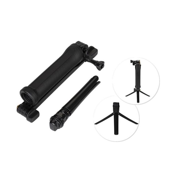 OEM - 3IN1 Go Pro Monopod Tripod Med Selfie Hållare - Svart