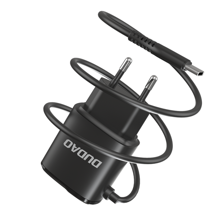 UTGATT1 - Dudao Väggladdare 2x USB-C Kabel 12 W - Svart