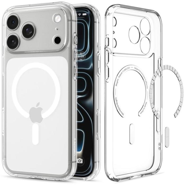 Spigen - Spigen Mobilskal För iPhone 18 Pro/17 Pro Magsafe Ultra Hybrid - Clear/Vit