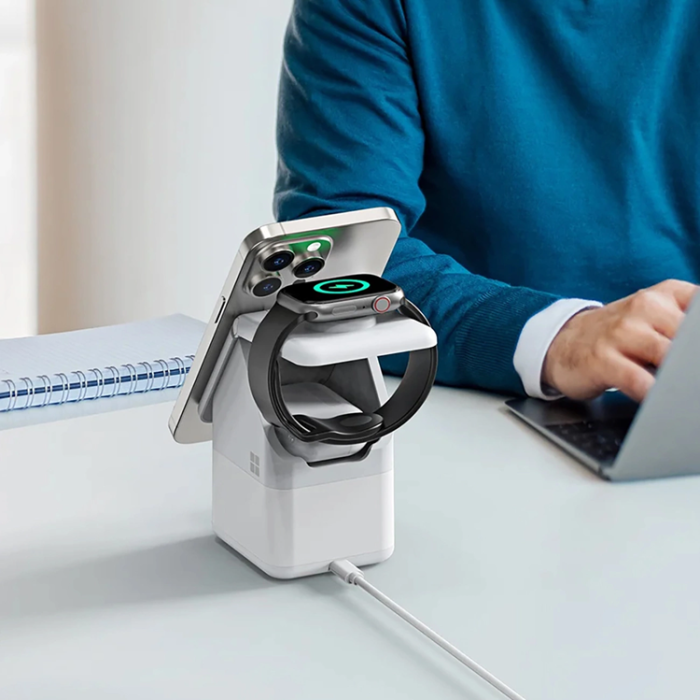 DUZZONA - Duzzona 4-in-1 Trådlös Laddare Magsafe iPhone, Apple Watch, AirPods W20 15W