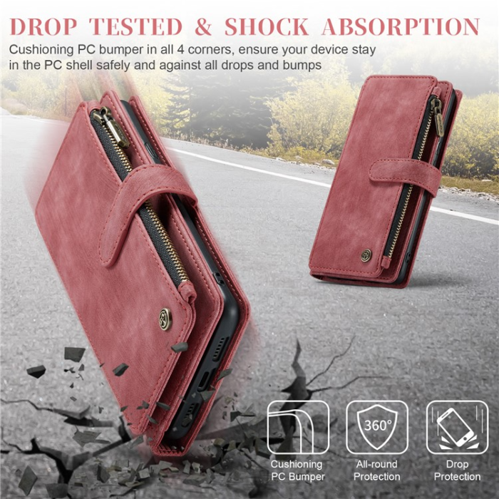 Caseme - CASEME Google Pixel 7A Plånboksfodral C30 Zipper - Röd
