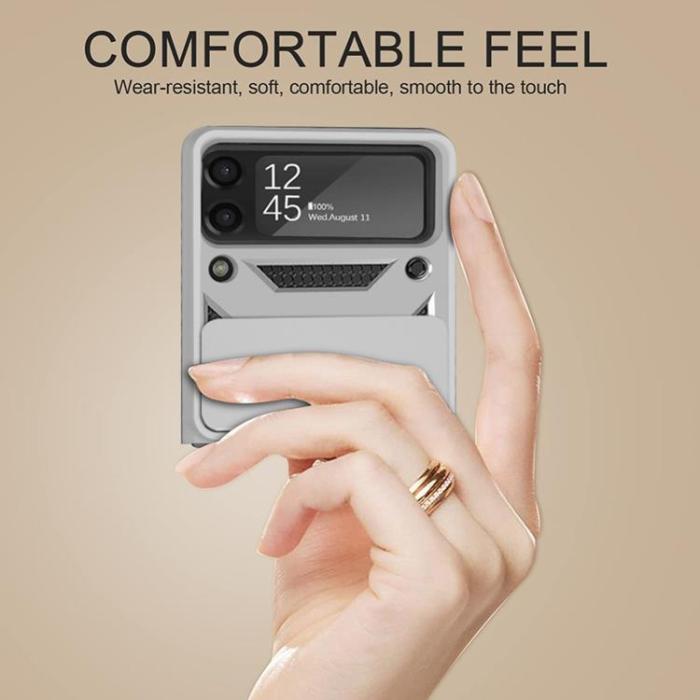 A-One Brand - Galaxy Z Flip 4 Skal Ringhållare Kickstand - Silver