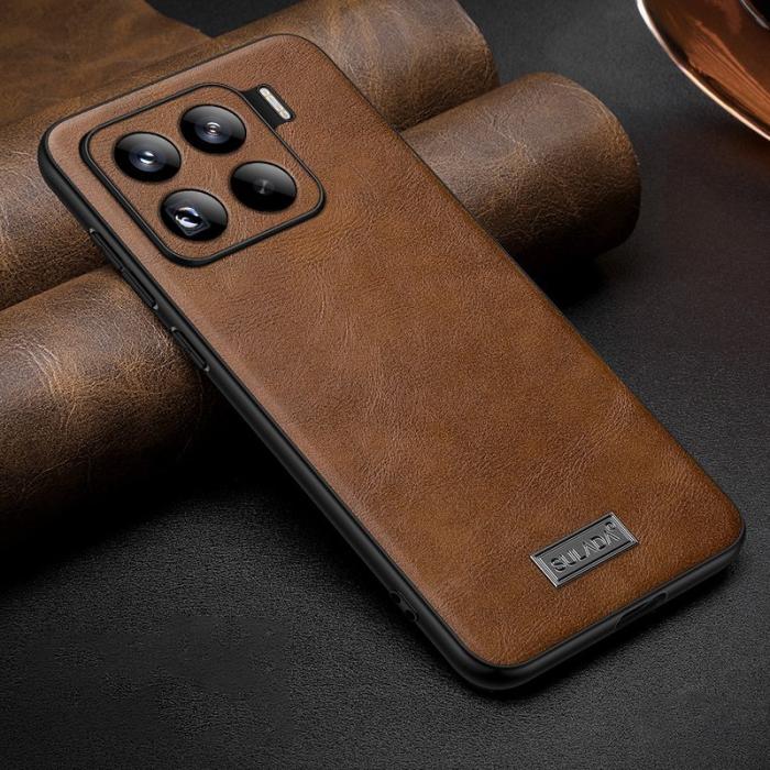 SULADA - SULADA Mobilskal till Xiaomi 15 Pro PU Läder + TPU + PC - Brun