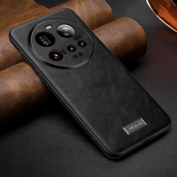 SULADA - SULADA Mobilskal till Xiaomi 15 Ultra PU Läder + TPU + PC Bak - Svart