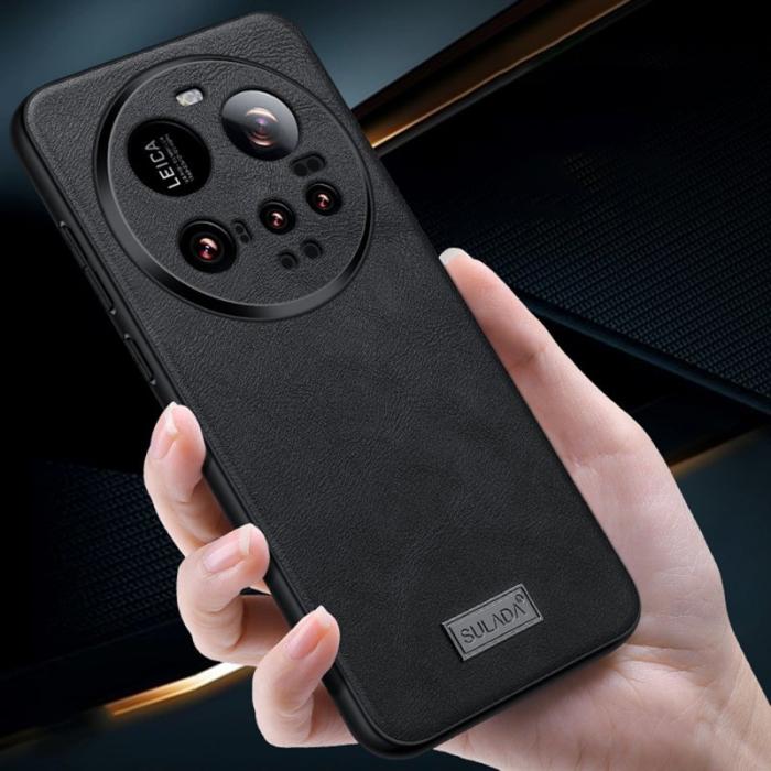 SULADA - SULADA Mobilskal till Xiaomi 15 Ultra PU Läder + TPU + PC Bak - Svart