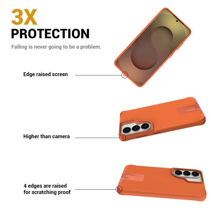 OEM - Mobilskal för Samsung Galaxy S26 Kickstand PC + TPU - Orange