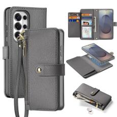 Dux Ducis - Dux Ducis Pl&aring;nboksfodral f&ouml;r Samsung Galaxy S26 Ultra &Auml;kta l&auml;der Magnetiskt Gr&aring;