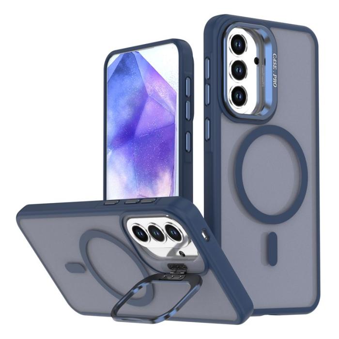 OEM - Mobilskal för Samsung Galaxy S26 Magnetiskt Fällbart Kickstand PC + TPU - Blå
