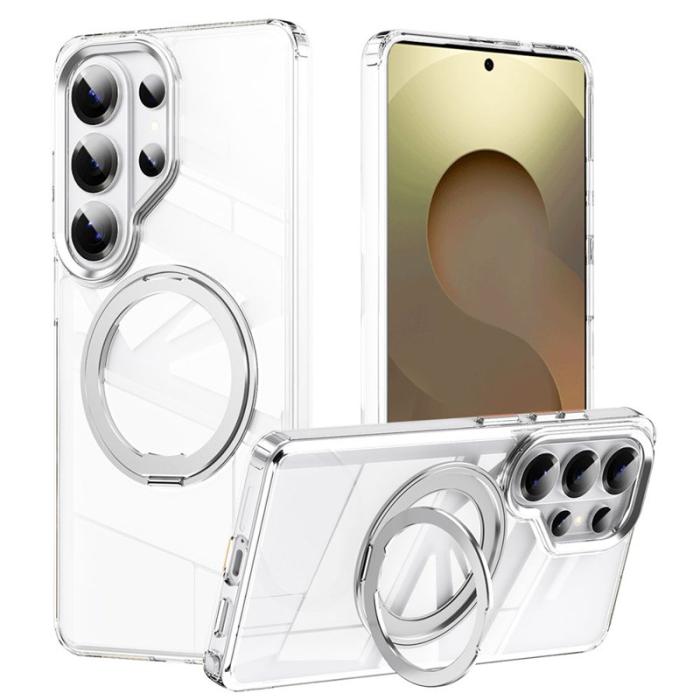 OEM - Mobilskal för Samsung Galaxy S26 Ultra Magnetiskt TPU + Metall Kickstand Silver
