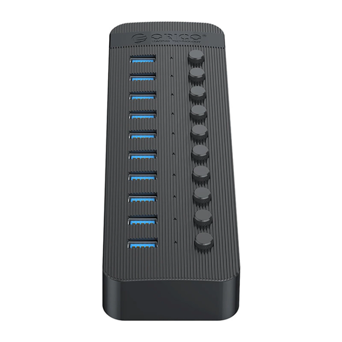 ORICO - Orico Hubb 10xUSB-A 3.0 med Strömbrytare - Svart