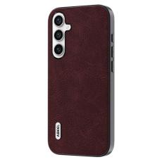 ABEEL - ABEEL Mobilskal till Samsung Galaxy S23 FE Litchi Textur Purplish R&ouml;d