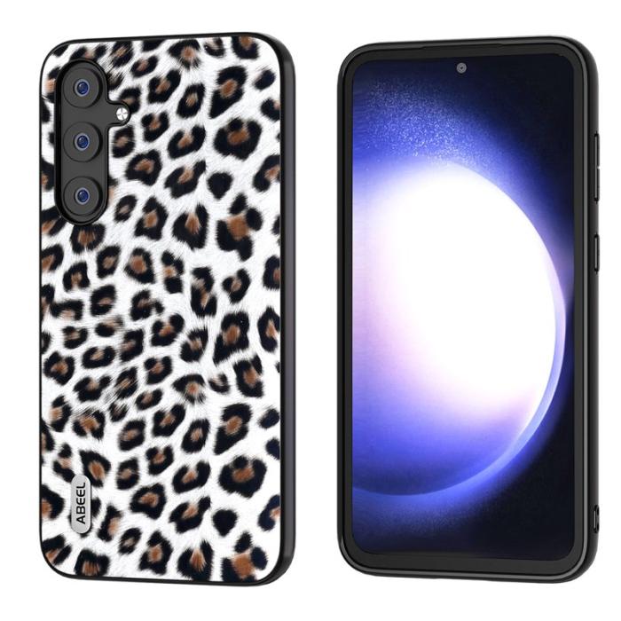 ABEEL - ABEEL Mobilskal till Samsung Galaxy S23 FE Leopard Textur Silver