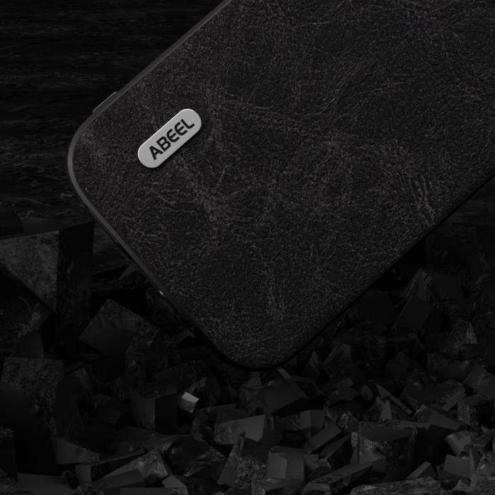 ABEEL - ABEEL Mobilskal till Samsung Galaxy S23 FE Litchi Textur PU Läder Svart