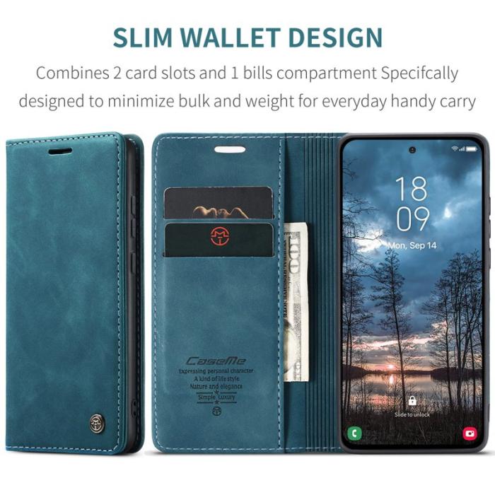 Caseme - CASEME 013 Plånboksfodral för Samsung Galaxy S25 Edge - Blå