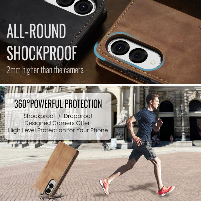 Caseme - CASEME 013 Plånboksfodral för Samsung Galaxy S25 Edge - Brun