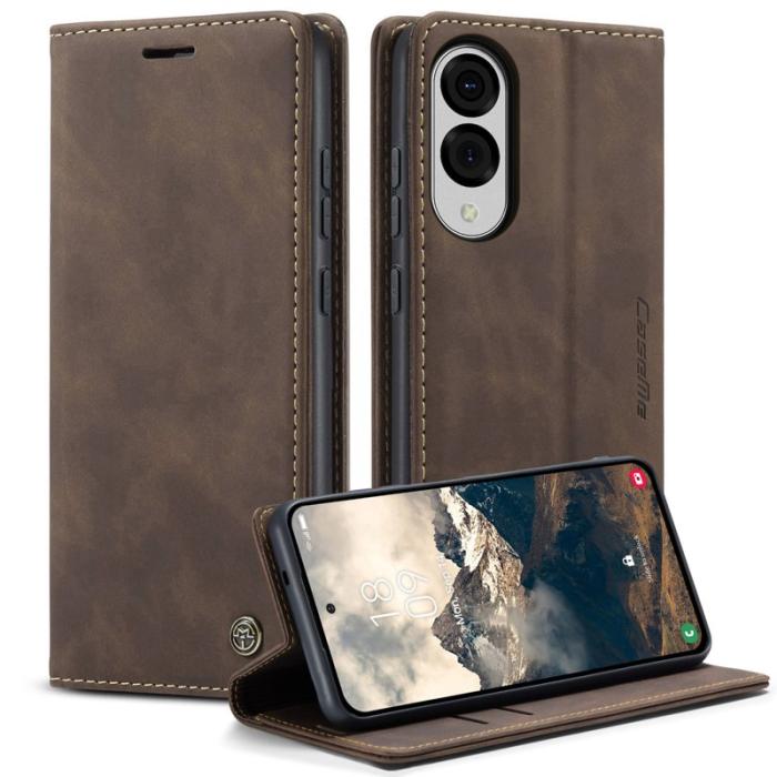 Caseme - CASEME 013 Plånboksfodral för Samsung Galaxy S25 Edge - Kaffe
