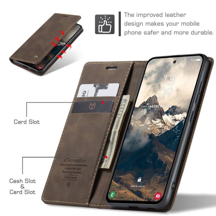 Caseme - CASEME 013 Plånboksfodral för Samsung Galaxy S25 Edge - Kaffe