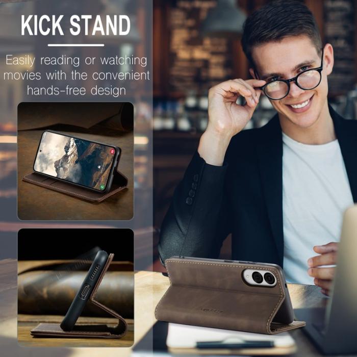 Caseme - CASEME 013 Plånboksfodral för Samsung Galaxy S25 Edge - Kaffe