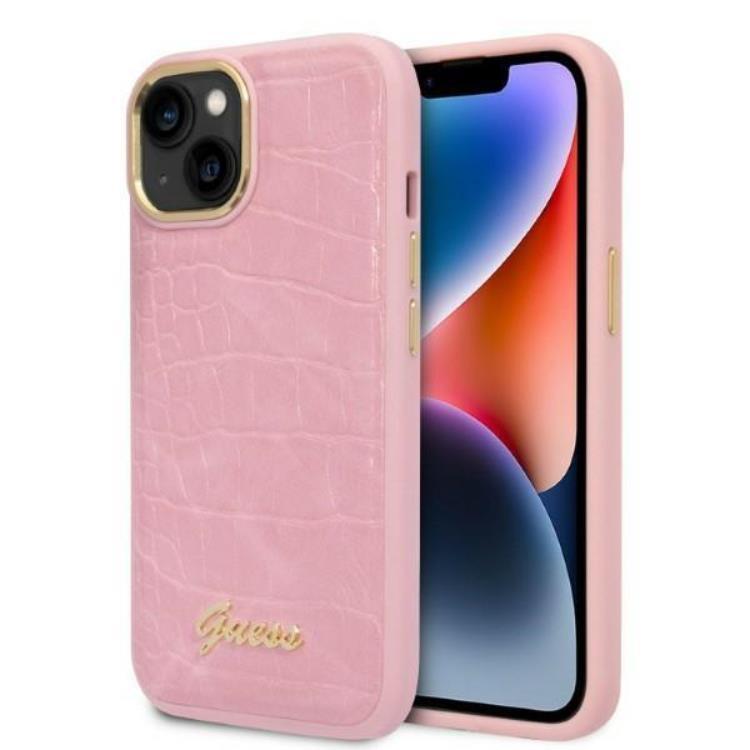 GUESS iPhone 14 Plus Skal Croco Collection - Rosa | 2353 | AlltMobil