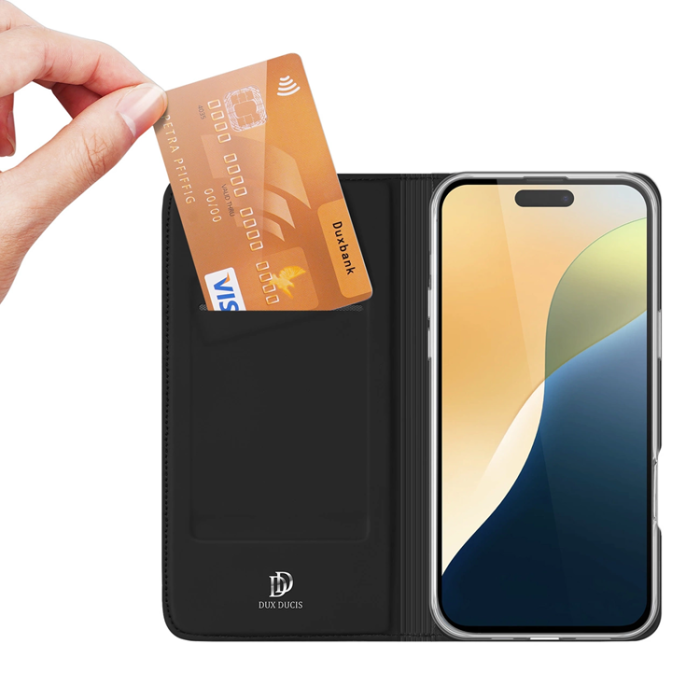 Dux Duci - Dux Ducis iPhone 16 Plus Plånboksfodral Skin Pro - Svart