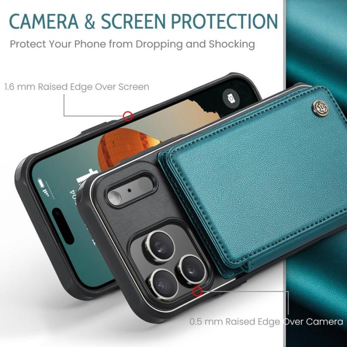 Caseme - CASEME C22 iPhone 17 Pro Fodral med RFID-Skydd Grön