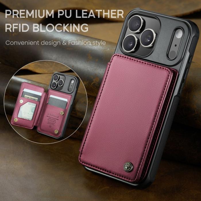 Caseme - CASEME C22 iPhone 17 Pro Fodral med RFID-Skydd Röd