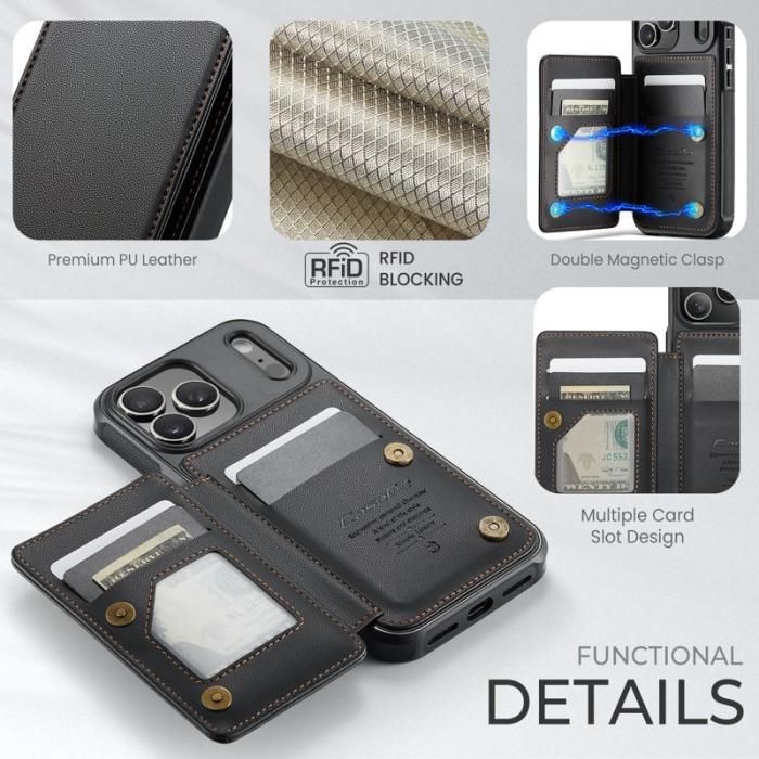 Caseme - CASEME C22 iPhone 17 Pro Fodral med RFID-Skydd - Svart