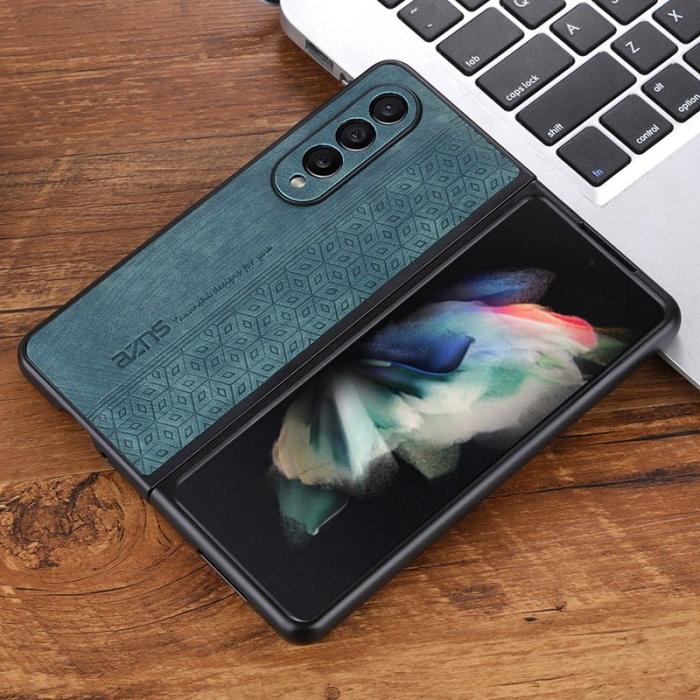 AZNS - AZNS Samsung Galaxy Z Fold3 5G Fodral - KonstLäder - Grön